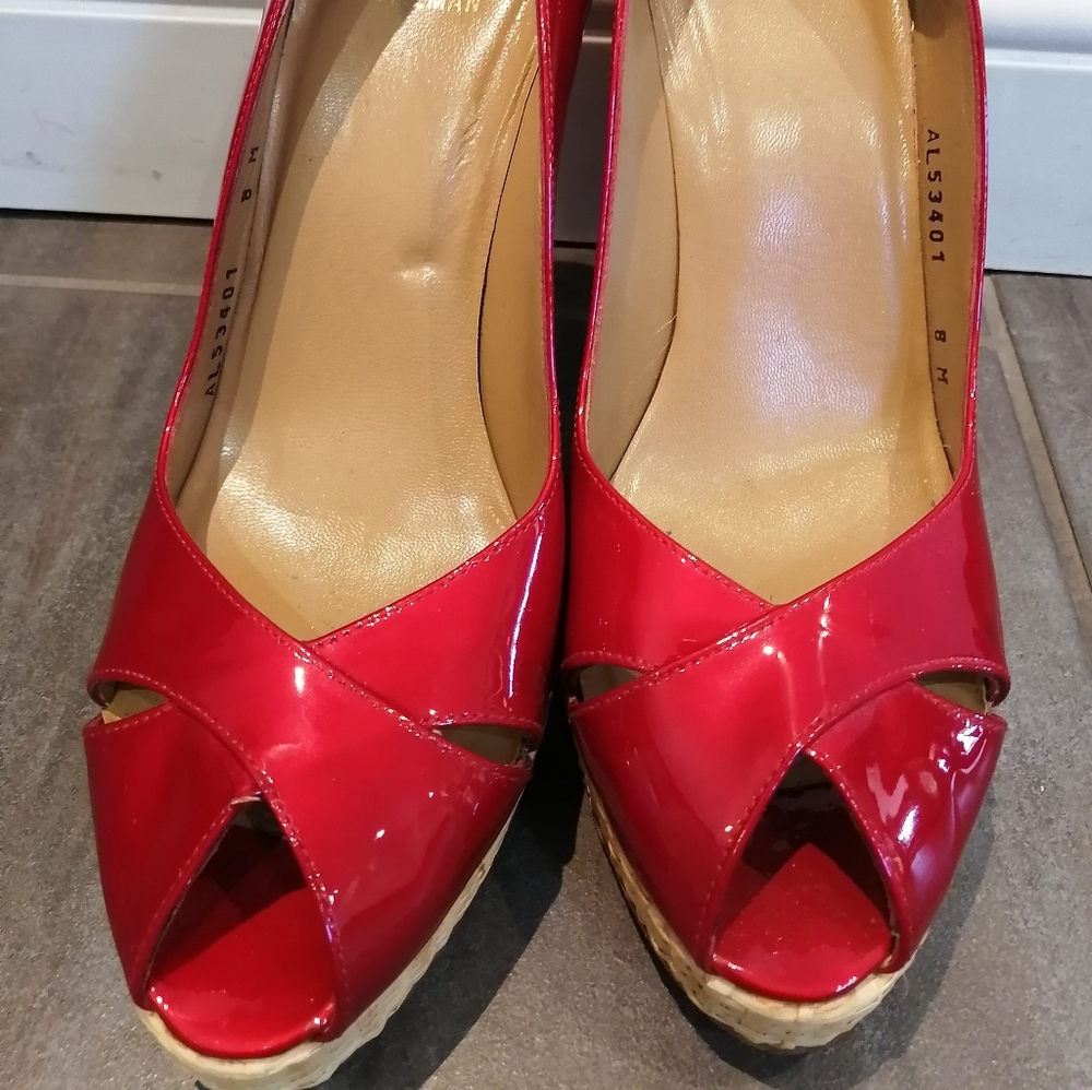 Red patent leather Stuart Weitzman heels